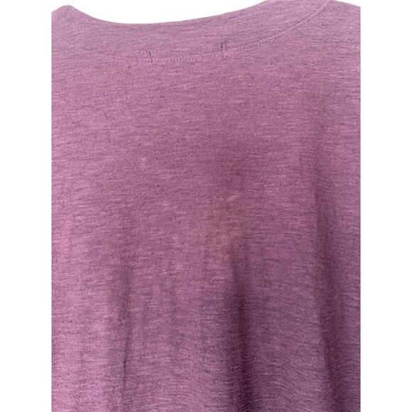 Cut Loose Top‎ Purple V-Neck 3/4 Sleeve Linen Cotton Jersey Tuck Front Medium - Picture 3 of 13